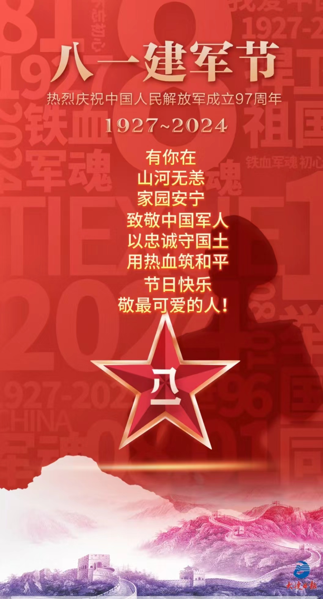 建軍節(jié)祝愿所有軍人節(jié)日快樂！